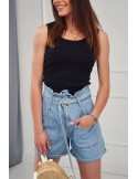 Women\'s high-waisted denim shorts MP72612 - Online store - Boutique